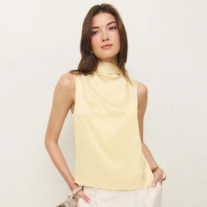 Reformation Norella Silk Top - Blonde